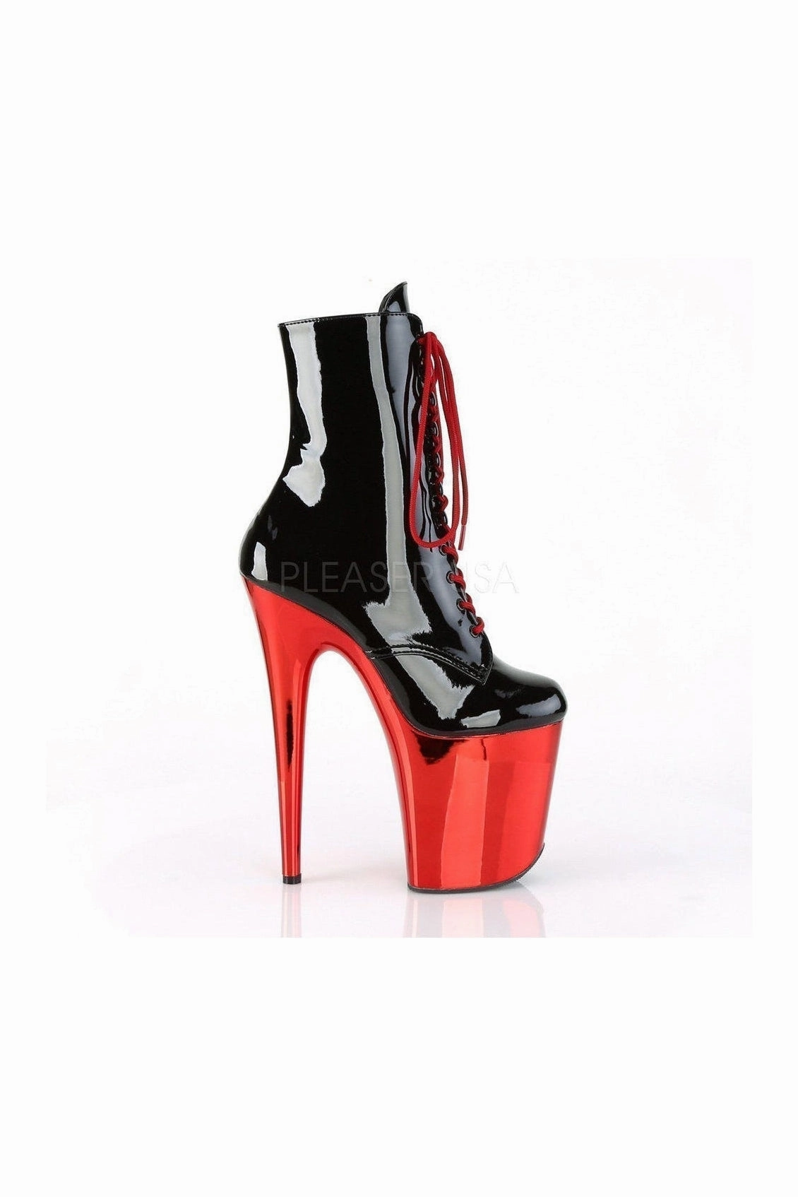 FLAMINGO-1020 Platform Ankle Boot | Black Patent