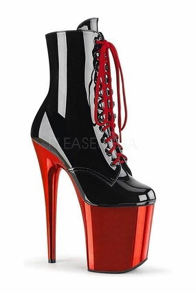 FLAMINGO-1020 Platform Ankle Boot | Black Patent