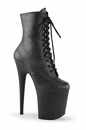 FLAMINGO-1020 Platform Boot  | Black Faux Leather
