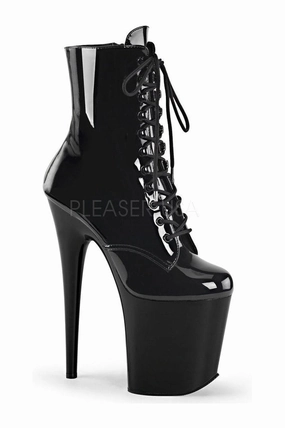 FLAMINGO-1020 Platform Boot  | Black Patent