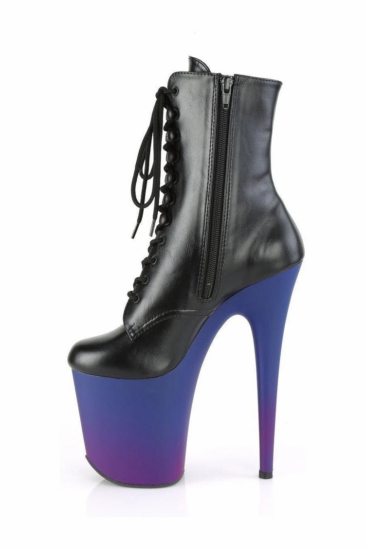 FLAMINGO-1020BP Exotic Boot | Black Faux Leather