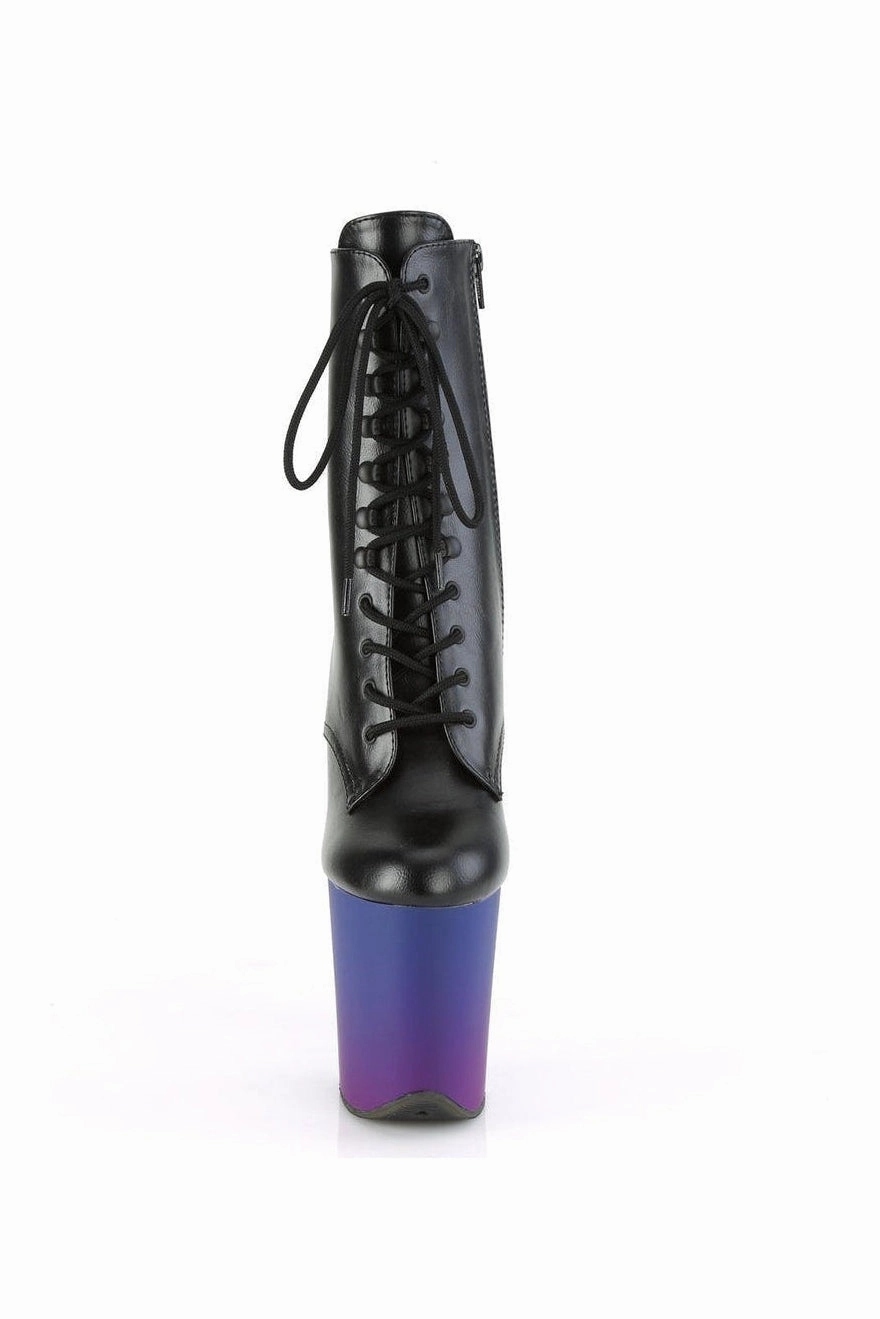 FLAMINGO-1020BP Exotic Boot | Black Faux Leather