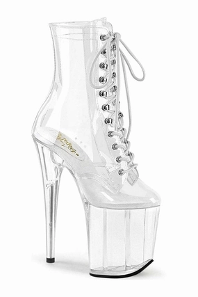 FLAMINGO-1020C Exotic Ankle Boot | Clear Vinyl