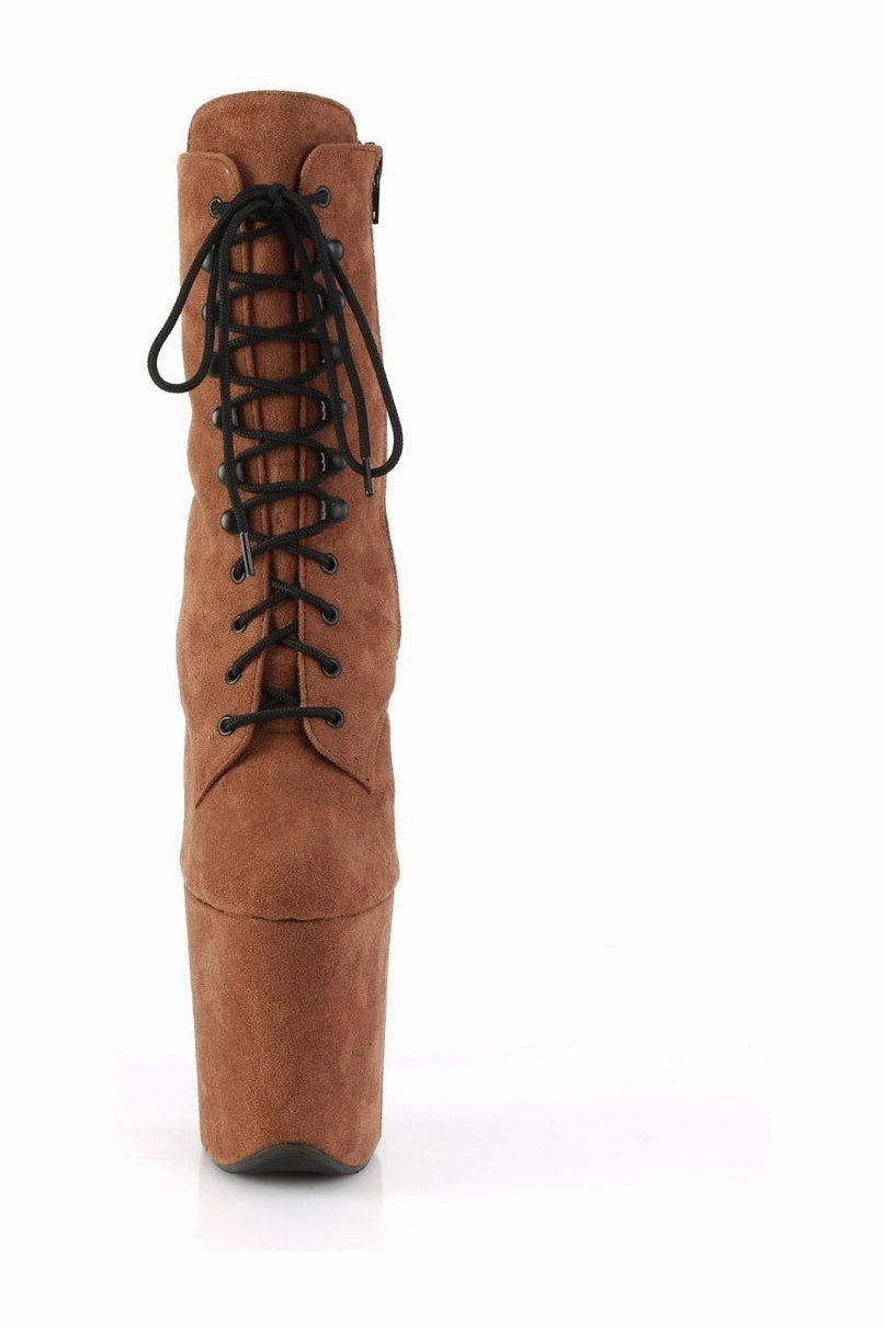 FLAMINGO-1020FS Ankle Boot | Brown Faux Suede