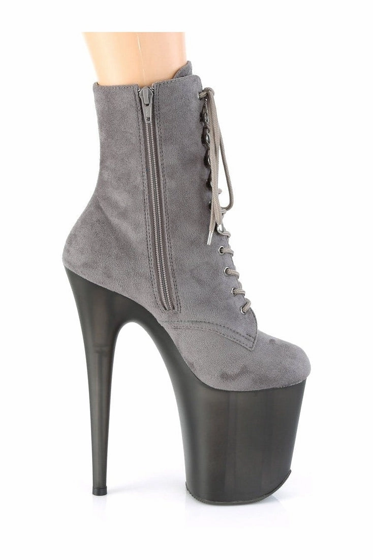 FLAMINGO-1020FST Exotic Boot | Gray Faux Suede
