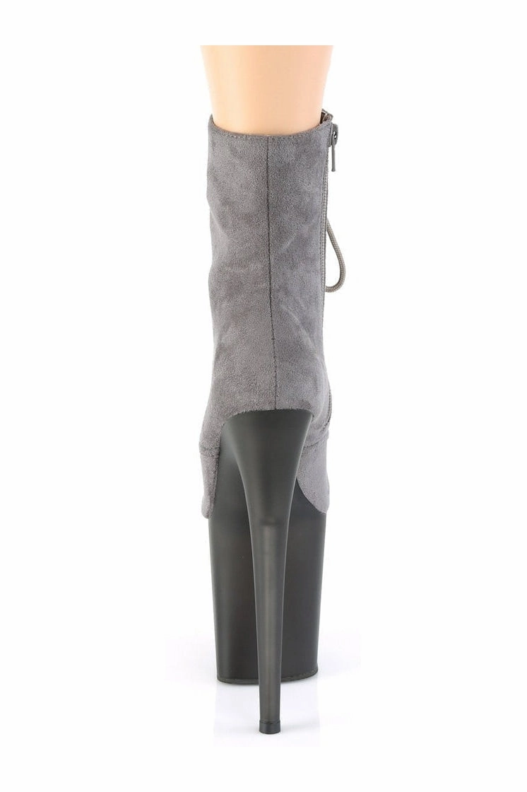 FLAMINGO-1020FST Exotic Boot | Gray Faux Suede