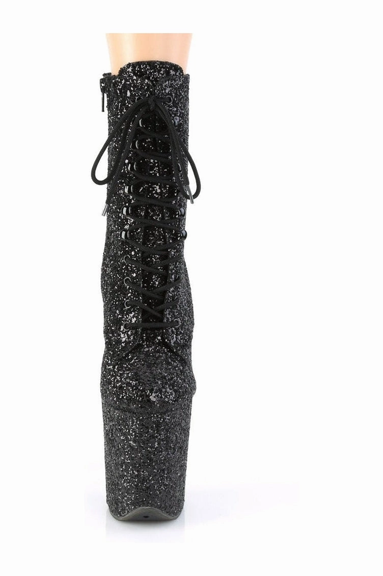 FLAMINGO-1020GWR Exotic Boot | Black Glitter