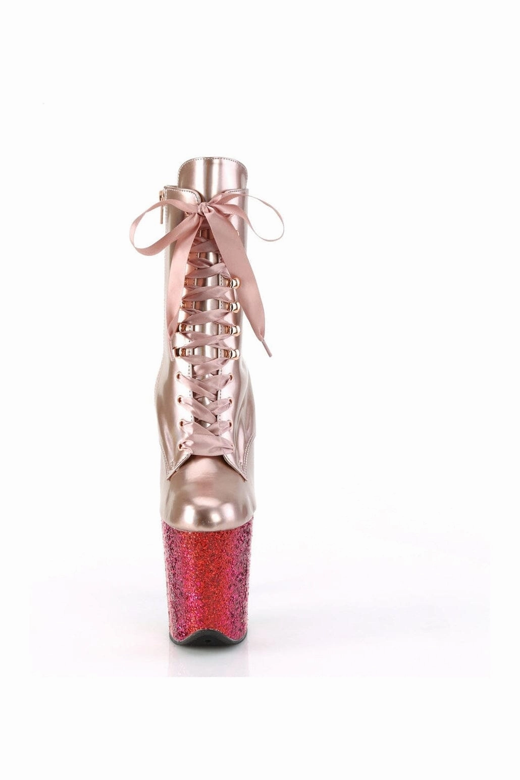 FLAMINGO-1020HG Rose Gold Patent Ankle Boot