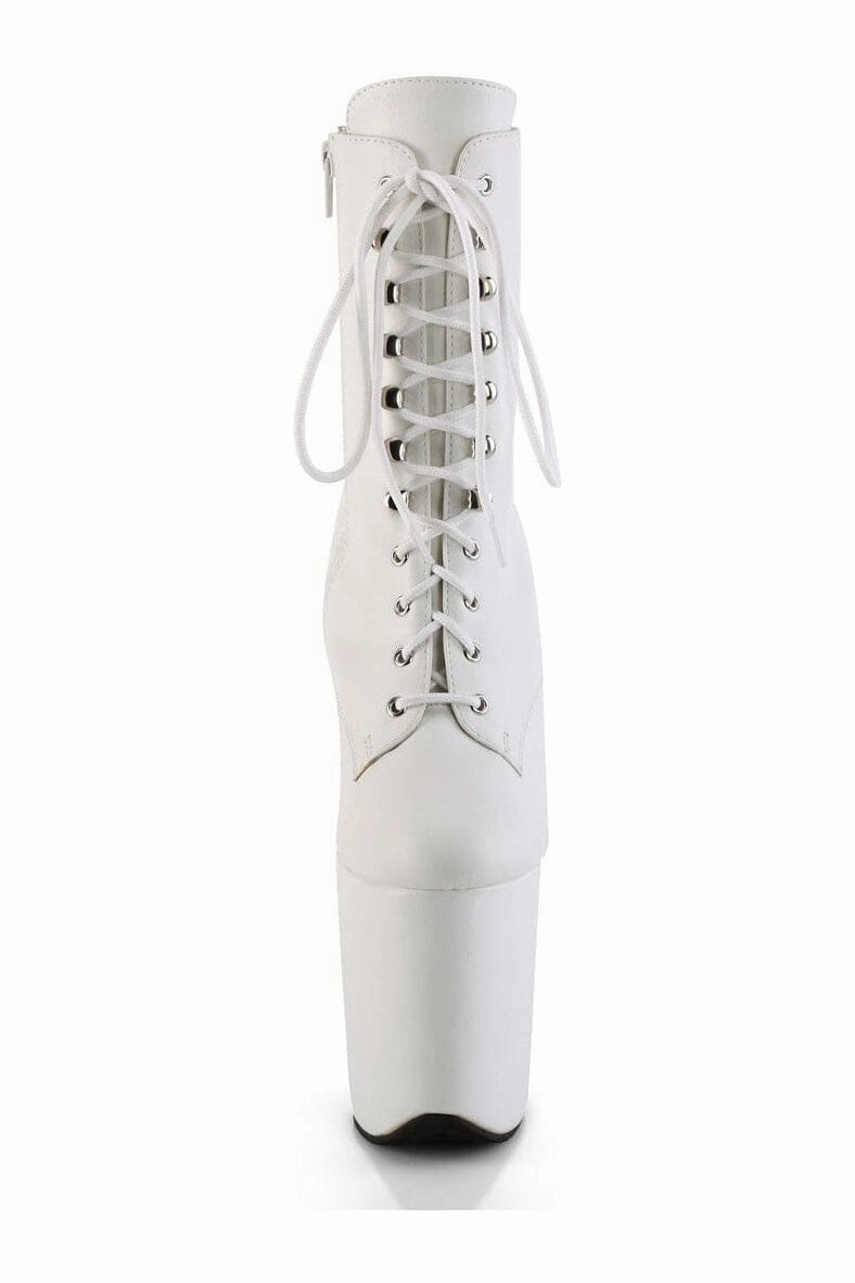 FLAMINGO-1020WR White Faux Leather Ankle Boot