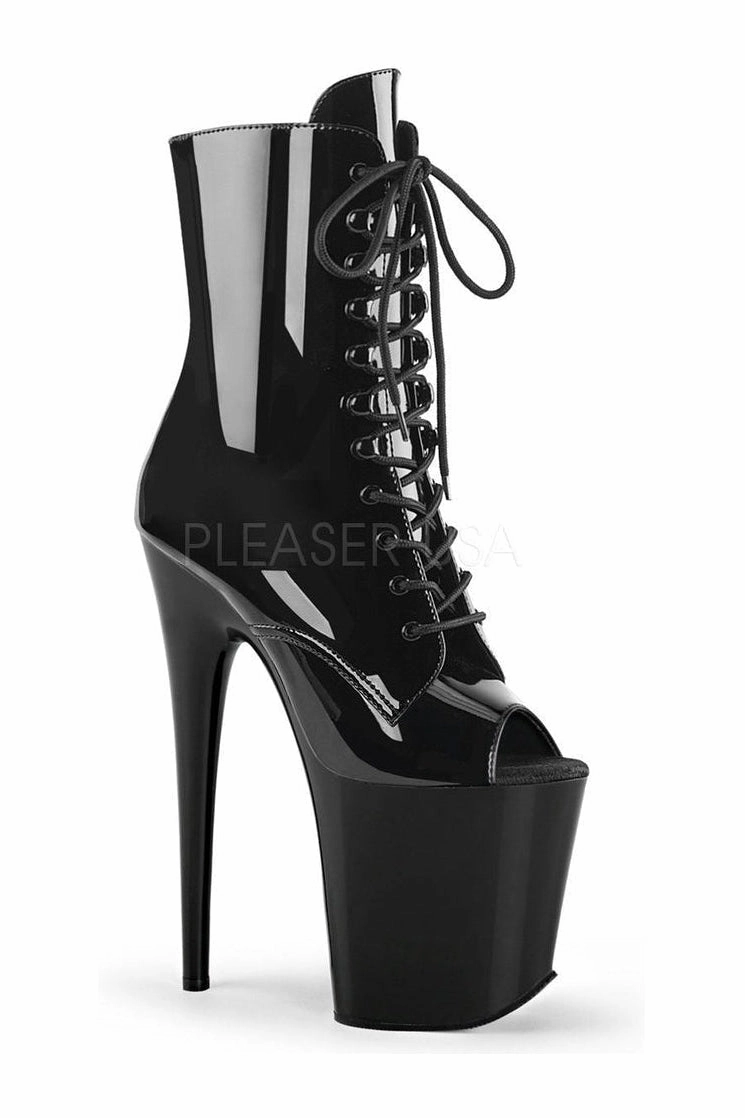 FLAMINGO-1021 Platform Boot  | Black Patent