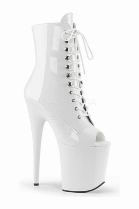 FLAMINGO-1021 Platform Boot  | White Patent