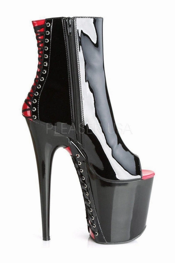FLAMINGO-1025 Platform Ankle Boot | Black Patent