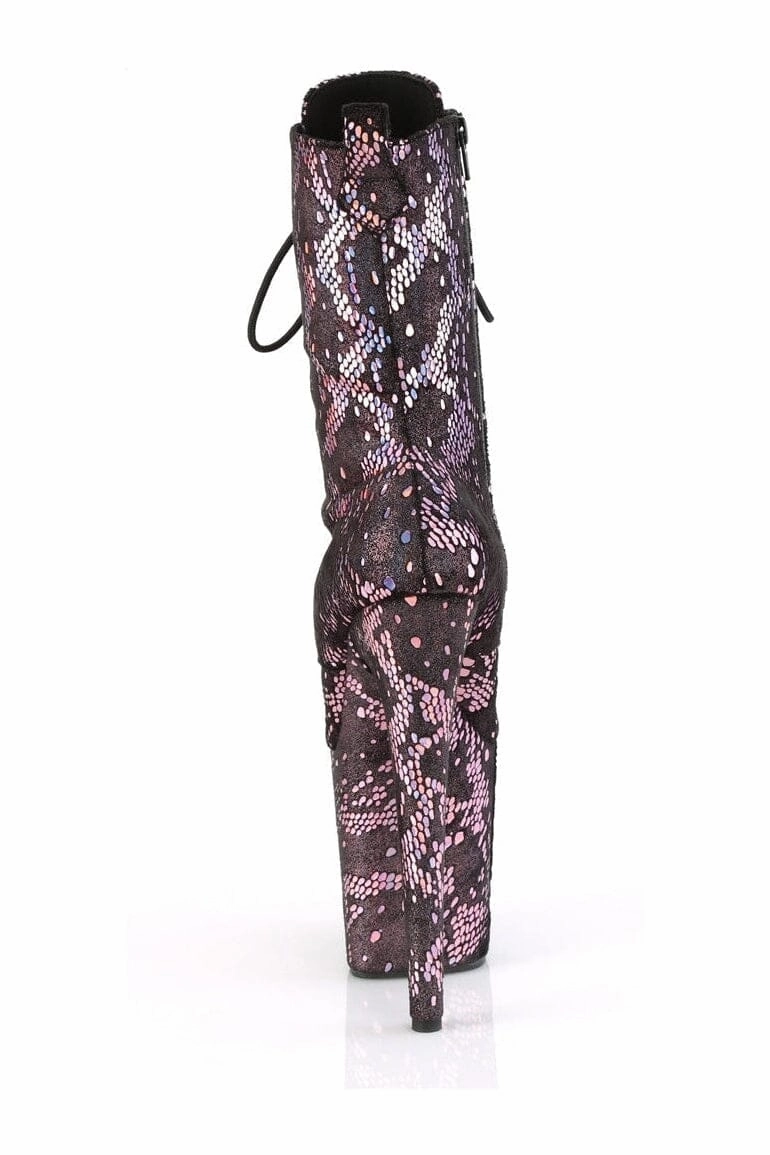 FLAMINGO-1040SPF Pink Faux Snake Ankle Boot