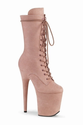 FLAMINGO-1050FS Exotic Boot | RoseGold Faux Suede