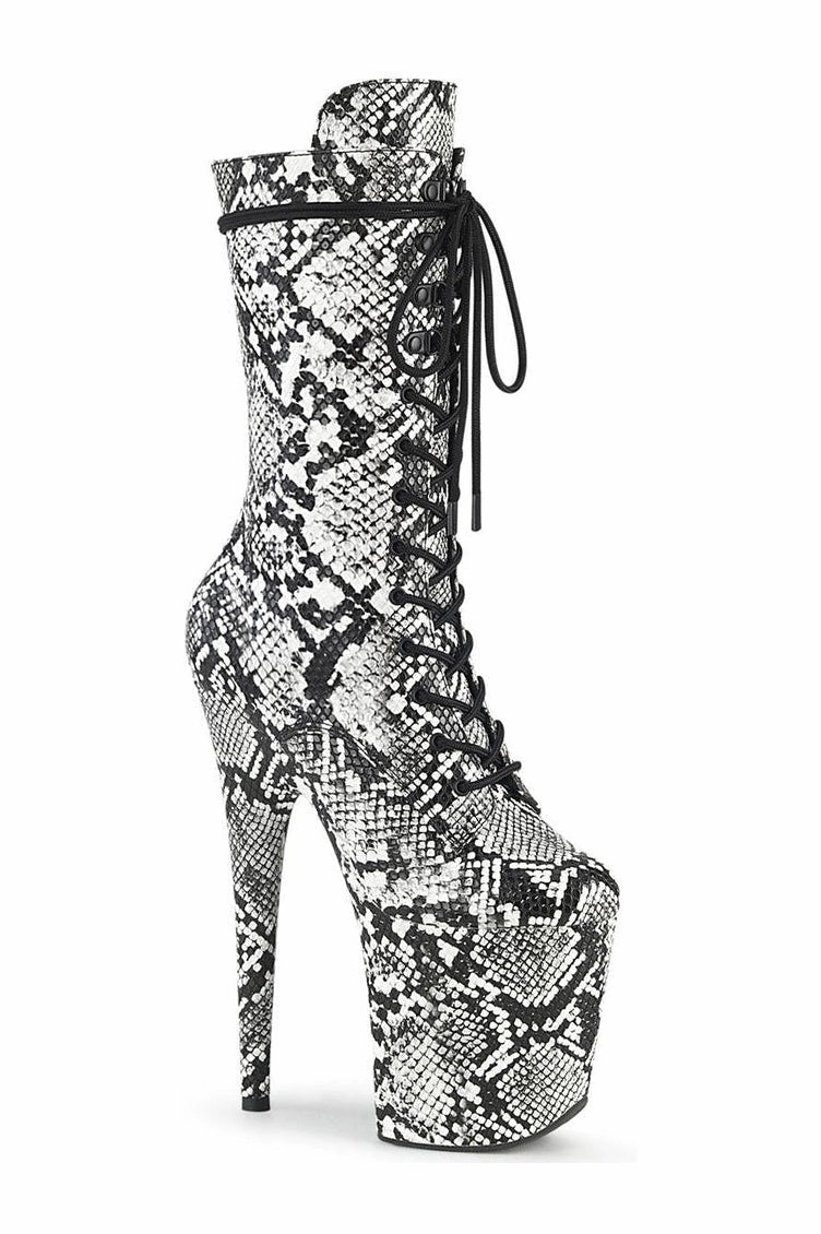 FLAMINGO-1050SP Exotic Boot | Black Faux Leather