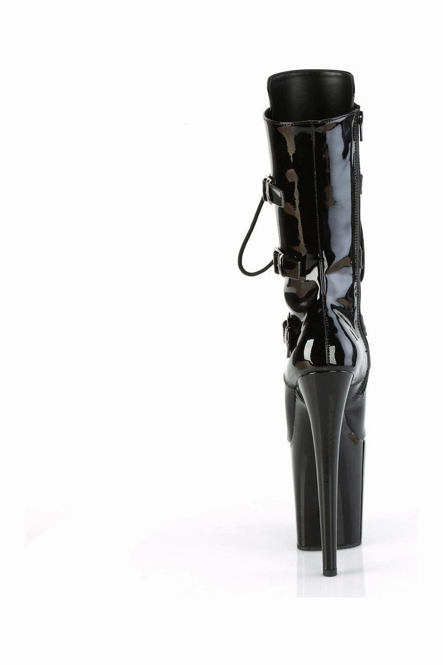 FLAMINGO-1053 Black Patent Knee Boot