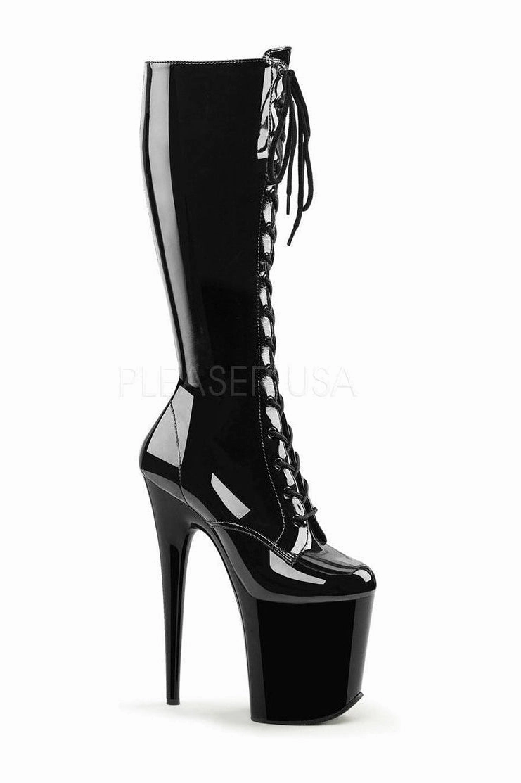 FLAMINGO-2023 Platform Boot  | Black Patent