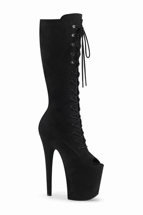 FLAMINGO-2051FS Exotic Boot | Black Faux Suede