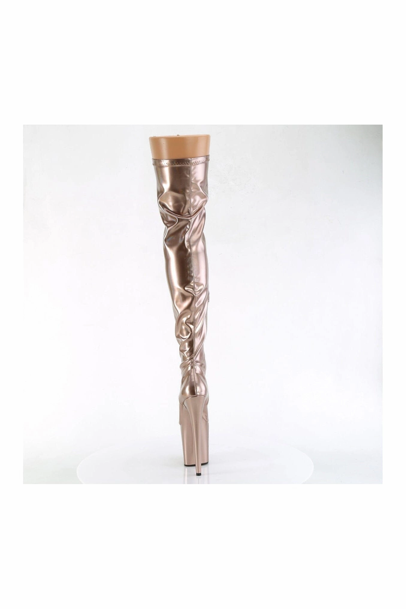 FLAMINGO-3000HWR Rose Gold Hologram Thigh Boot