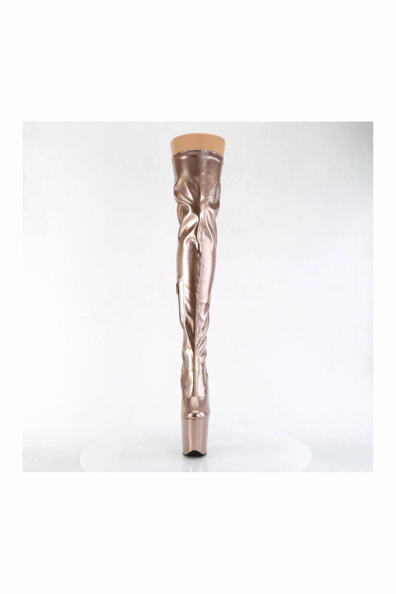 FLAMINGO-3000HWR Rose Gold Hologram Thigh Boot