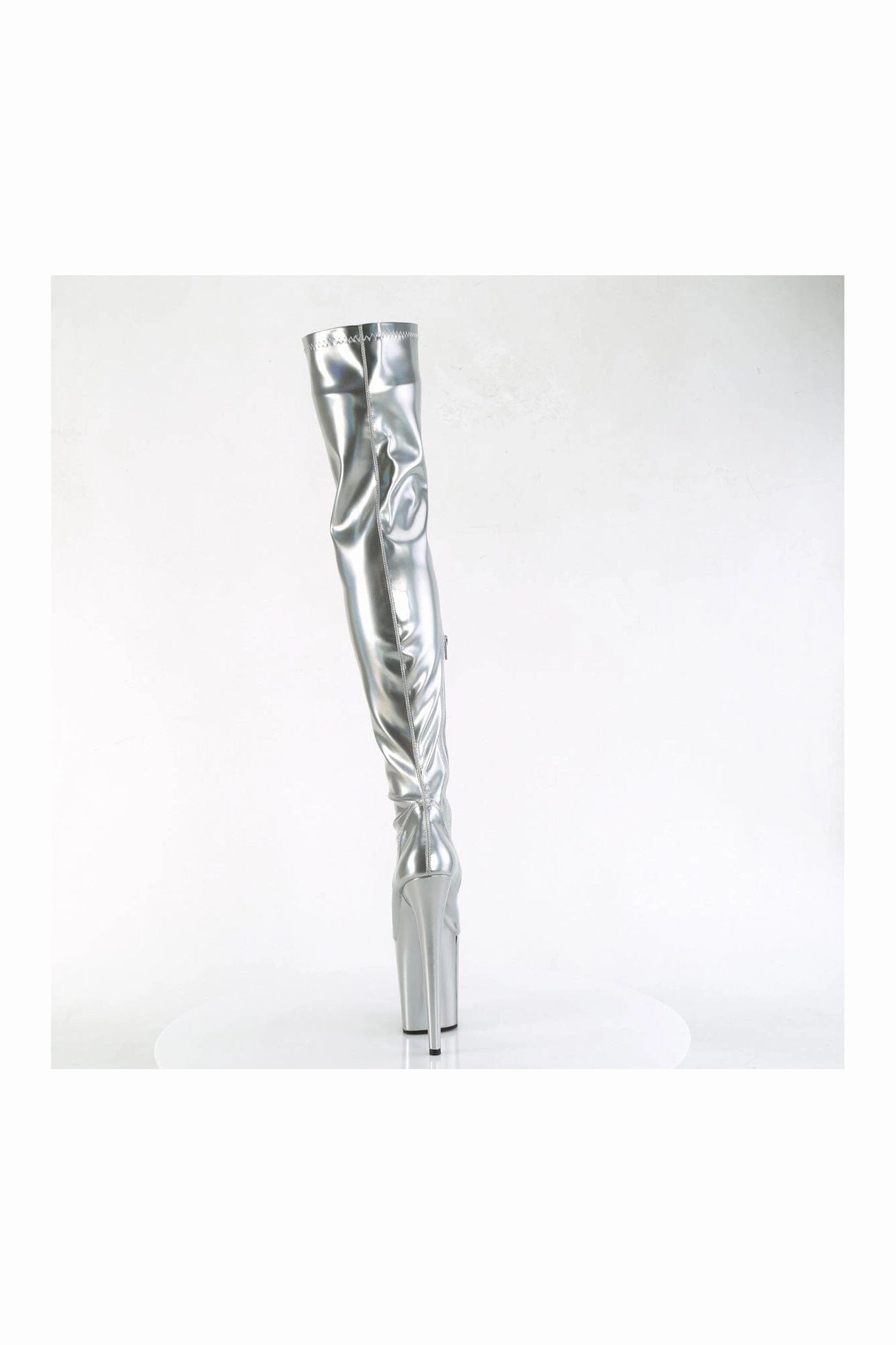 FLAMINGO-3000HWR Silver Hologram Thigh Boot