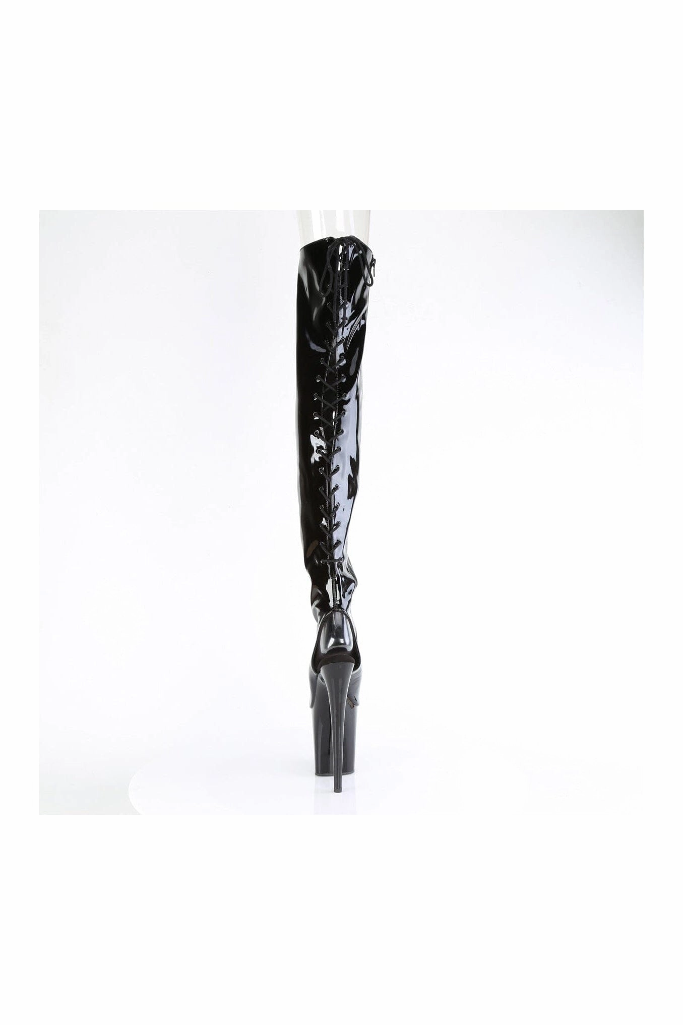 FLAMINGO-3017 Black Patent Thigh Boot