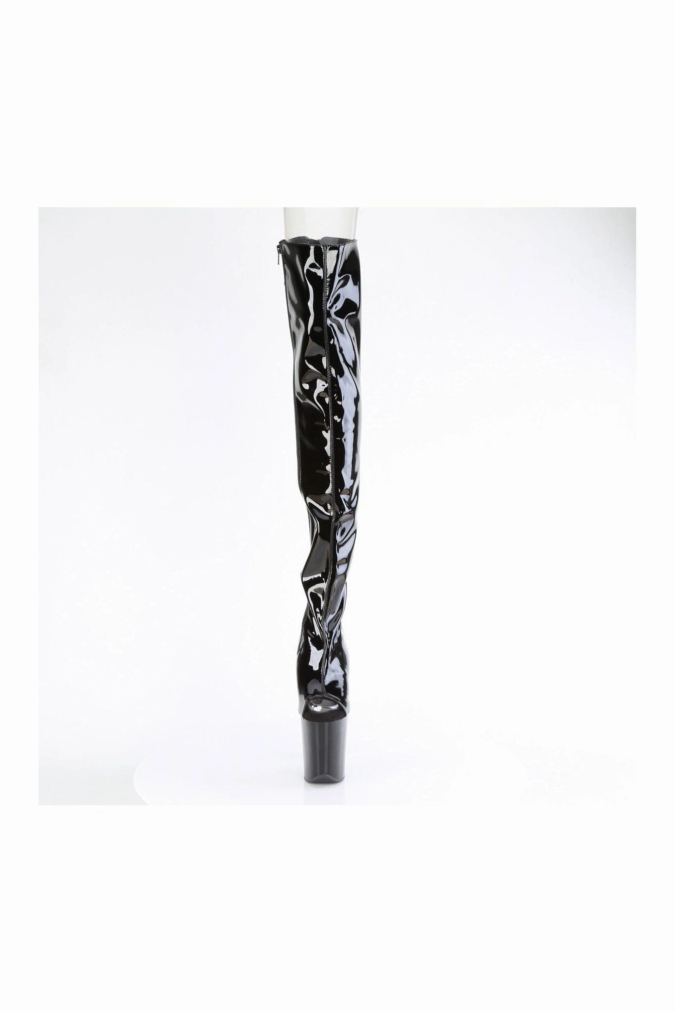 FLAMINGO-3017 Black Patent Thigh Boot