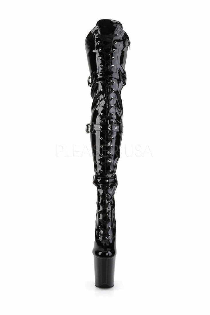 FLAMINGO-3028 Platform Boot  | Black Patent