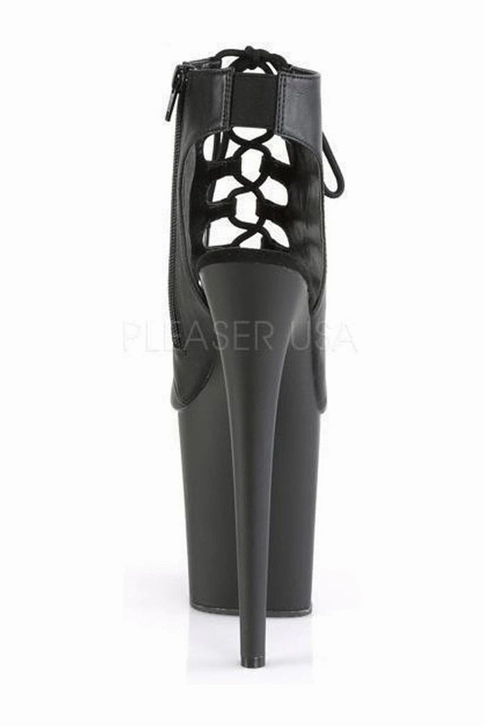FLAMINGO-800-20 Platform Ankle Boot | Black Faux Leather