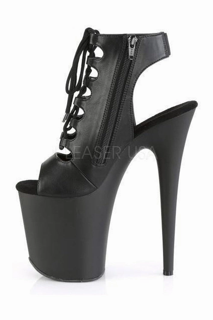 FLAMINGO-800-20 Platform Ankle Boot | Black Faux Leather
