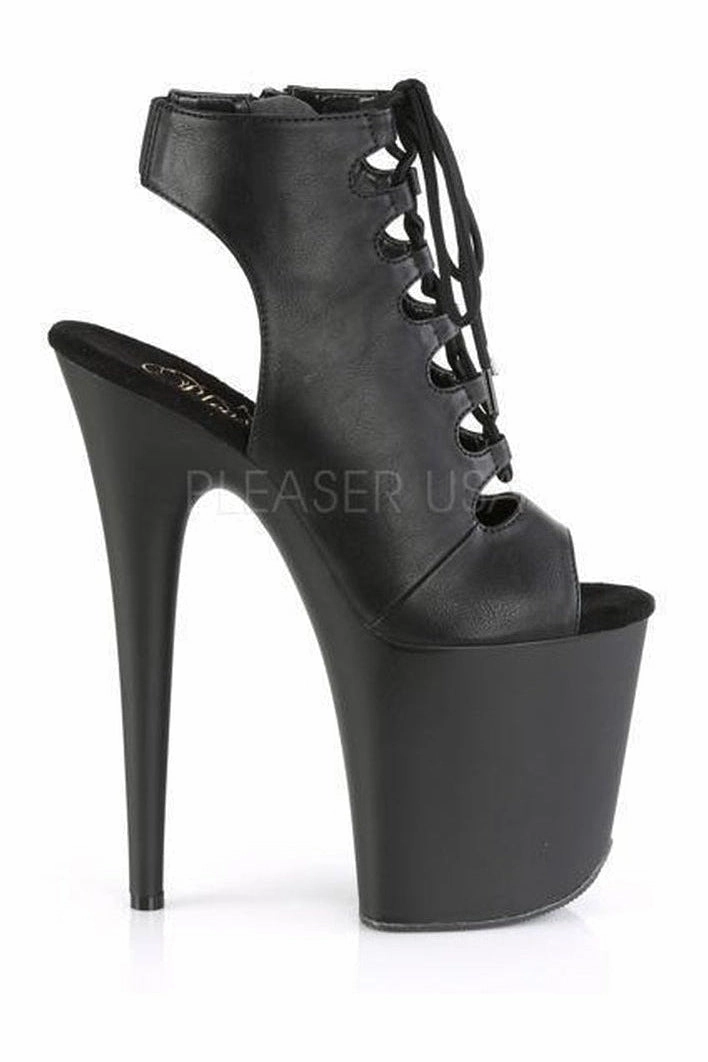 FLAMINGO-800-20 Platform Ankle Boot | Black Faux Leather