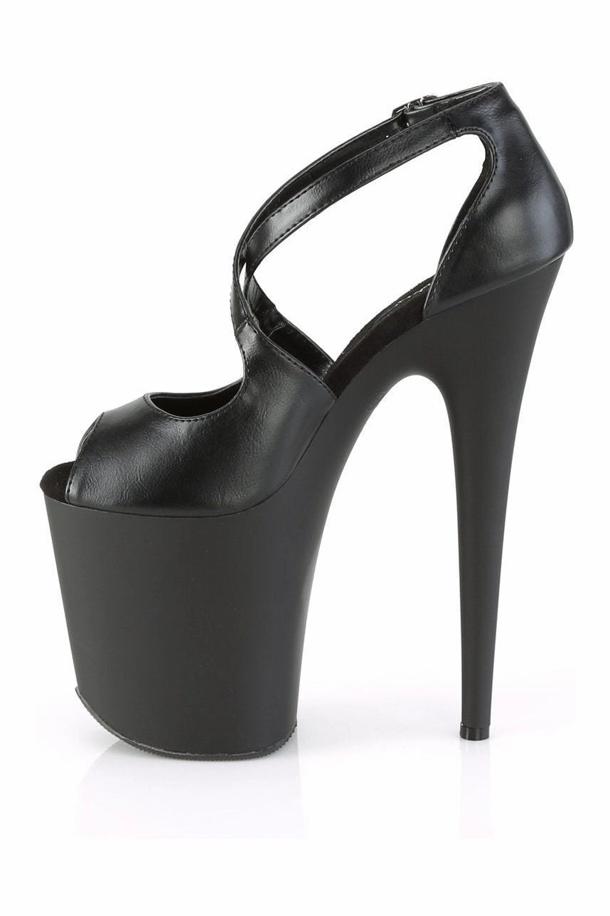 FLAMINGO-821 Exotic Sandal | Black Faux Leather