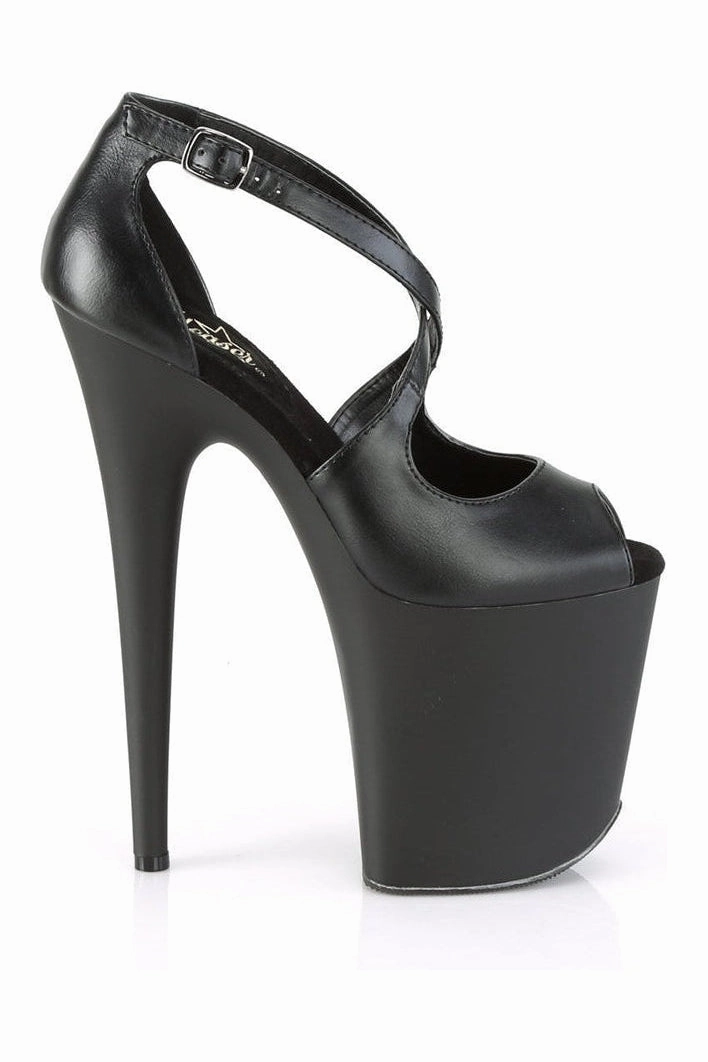 FLAMINGO-821 Exotic Sandal | Black Faux Leather