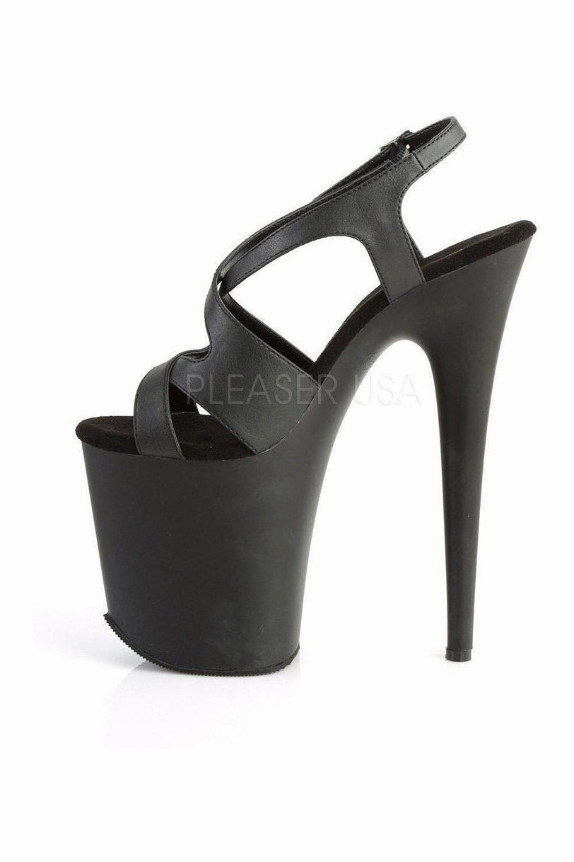 FLAMINGO-831 Platform Sandal  | Black Faux Leather