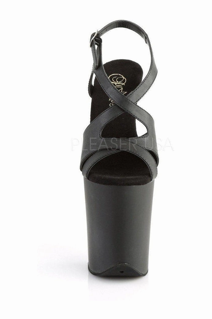 FLAMINGO-831 Platform Sandal  | Black Faux Leather