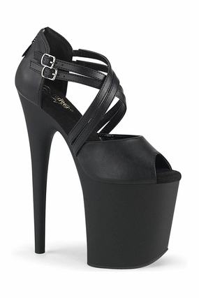 FLAMINGO-865 Sandal | Black Faux Leather