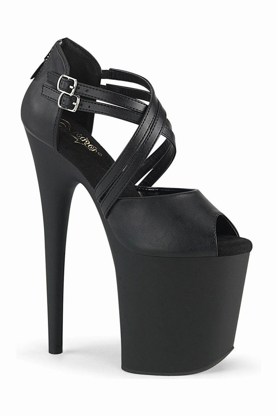 FLAMINGO-865 Sandal | Black Faux Leather