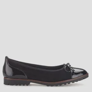 G04.100 - BLACK PATENT SUEDE DRESS FLATS
