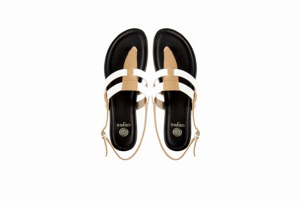 Gabriella Vegan Leather Gladiator Sandals | Sand & White