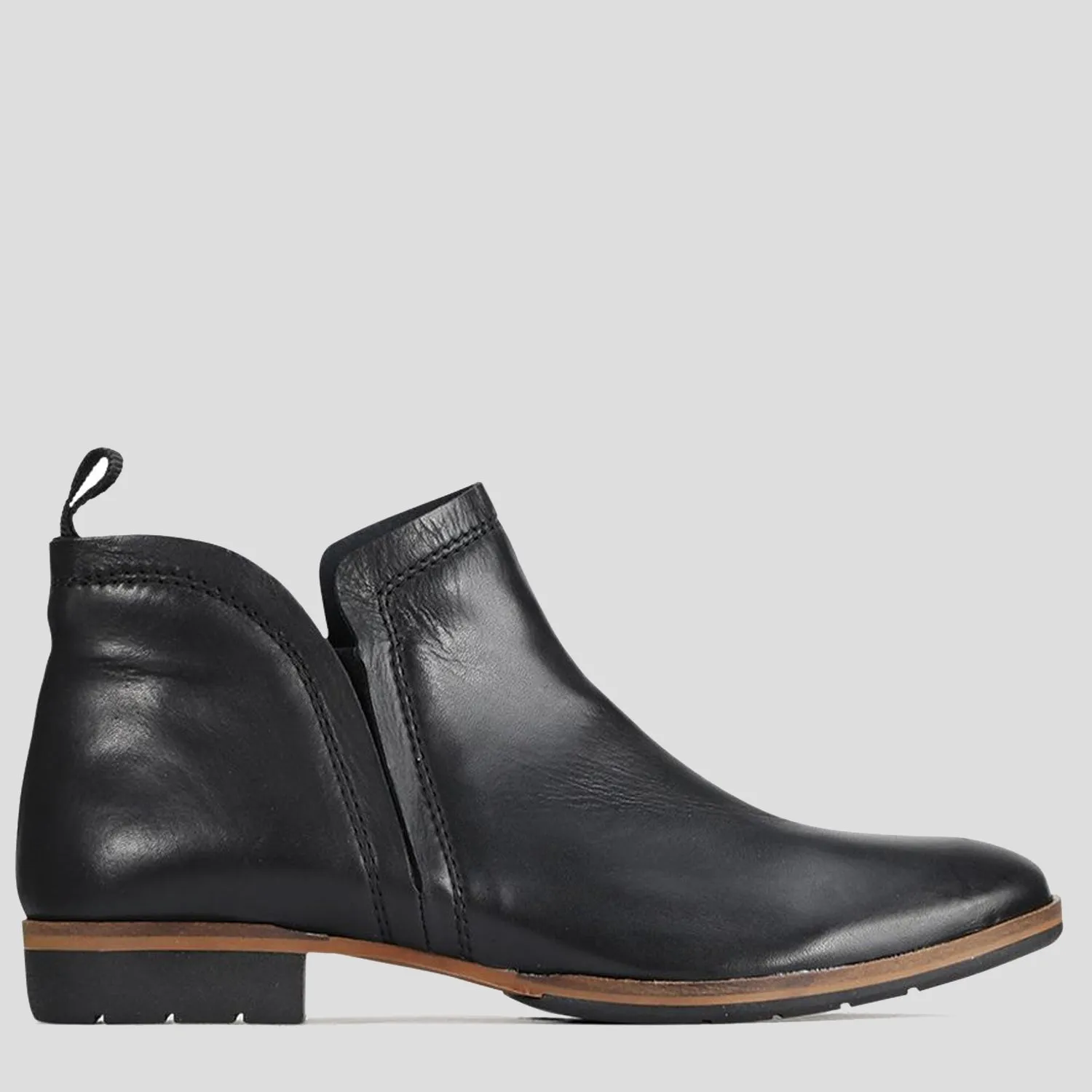 GAID - BLACK LEATHER ANKLE BOOTS