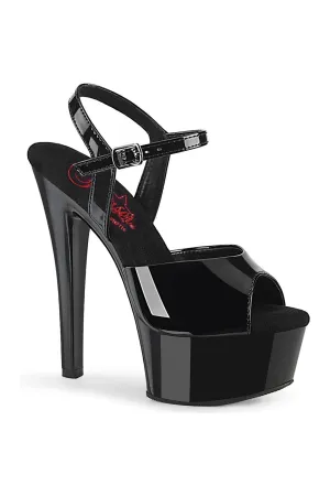 GLEAM-609 Sandal | Black Patent