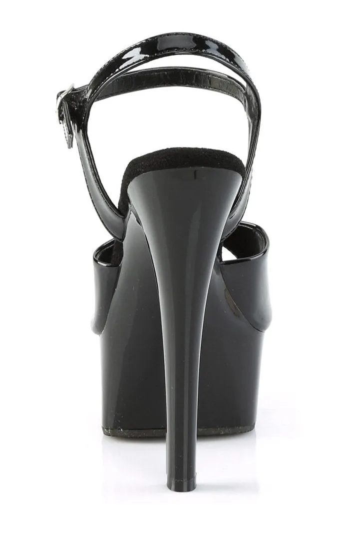 GLEAM-609 Sandal | Black Patent