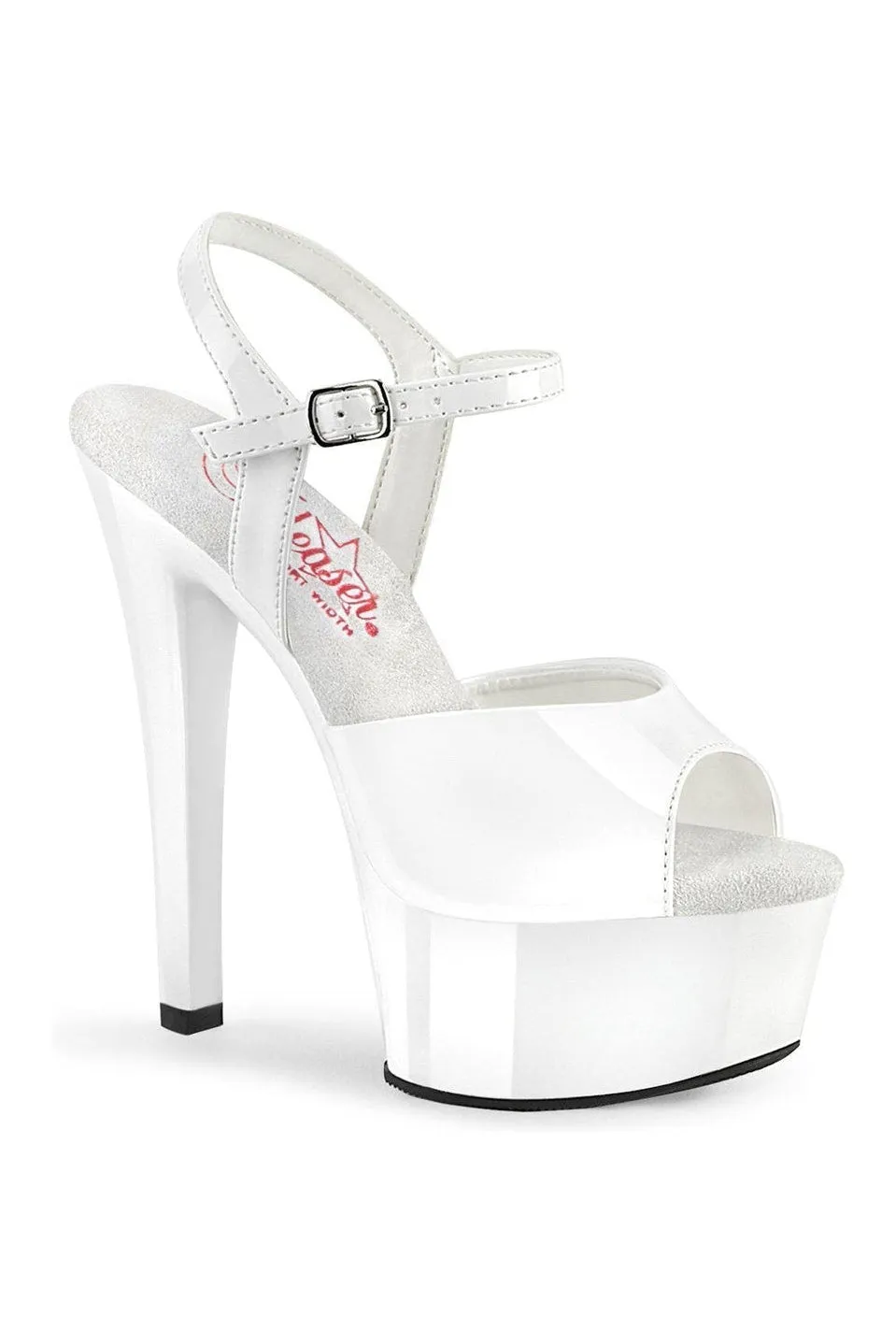 GLEAM-609 Sandal | White Patent