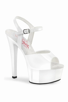 GLEAM-609 Sandal | White Patent