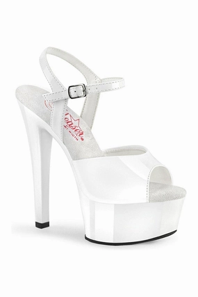 GLEAM-609 Sandal | White Patent