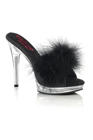 GLORY-501F-8 Slide | Black Faux Leather