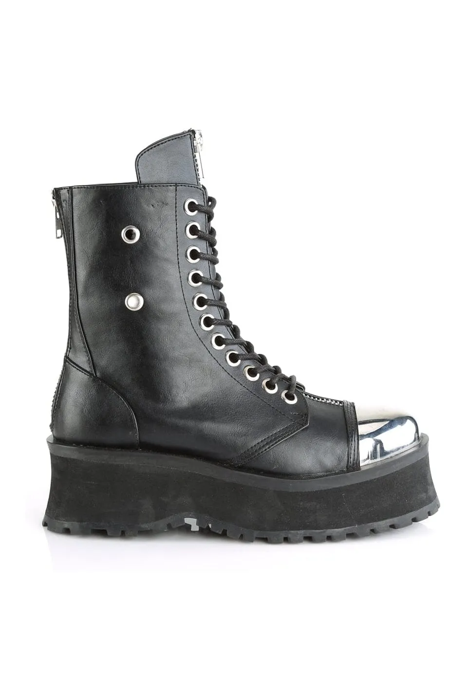 GRAVEDIGGER-10 Black Vegan Leather Ankle Boot