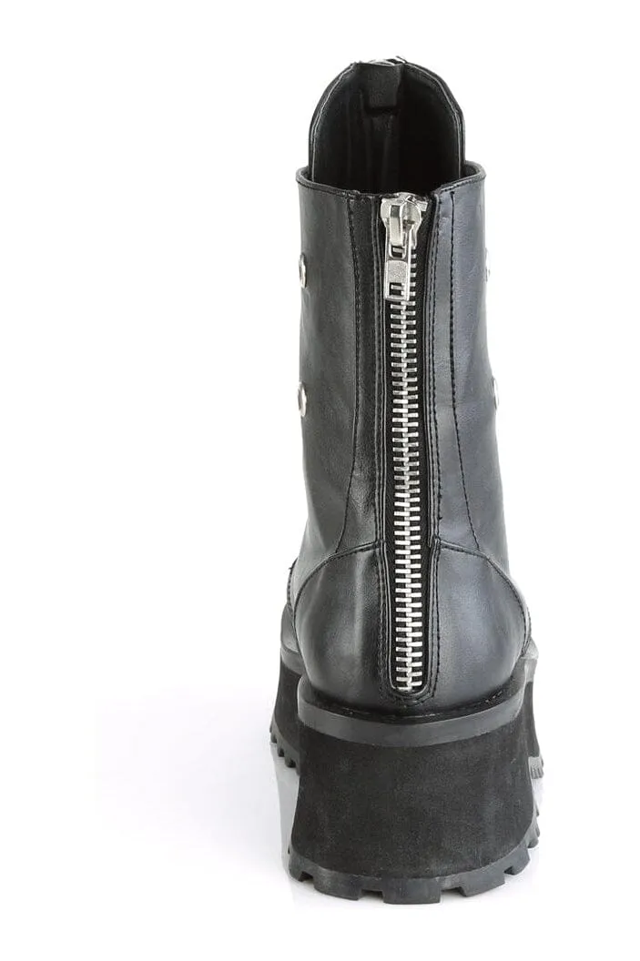 GRAVEDIGGER-10 Black Vegan Leather Ankle Boot
