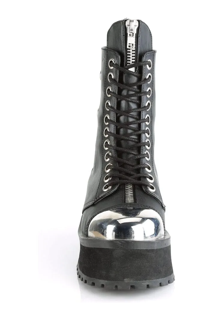 GRAVEDIGGER-10 Black Vegan Leather Ankle Boot