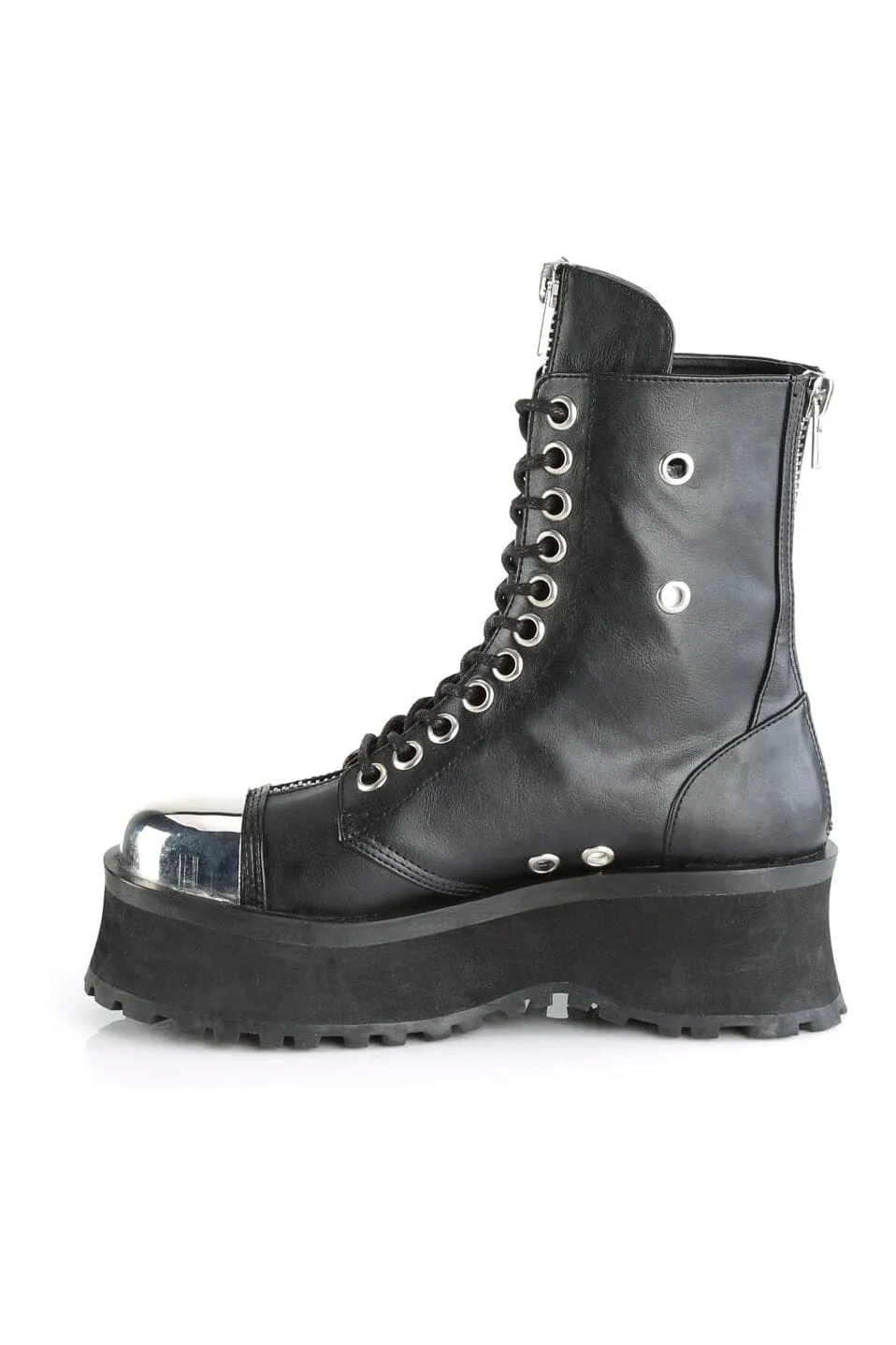 GRAVEDIGGER-10 Black Vegan Leather Ankle Boot